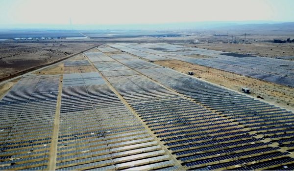 Aerial view solar farm Ashalim, ISR