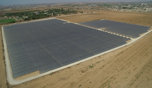 aerial view solar farm Peduim, ISR