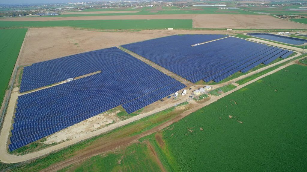 aerial view solar farm Mefalsim, ISR