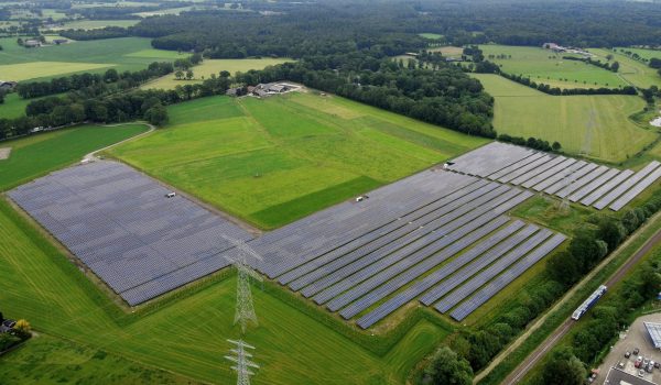 Aerial view Solar farm Lochem II, NL