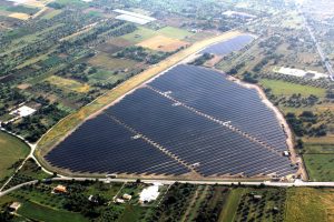 aerial view solar farm Librandello, ITA