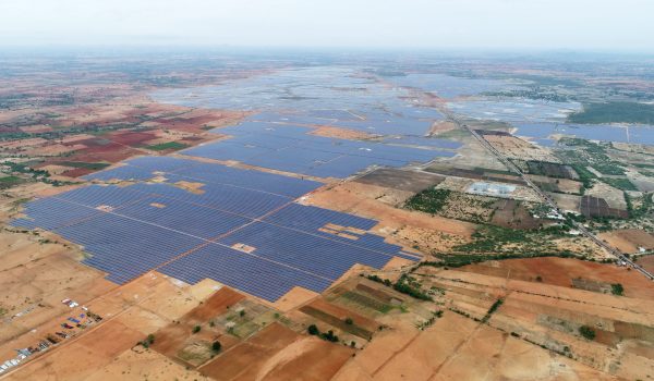 Aerial view solar farm Pavagada, IND