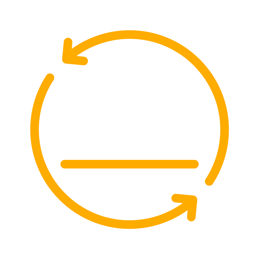 A white and yellow icon showing a rising graph