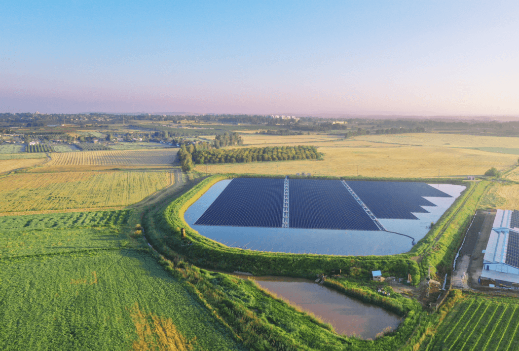 a large scale photovoltaic plant which is a floating PV