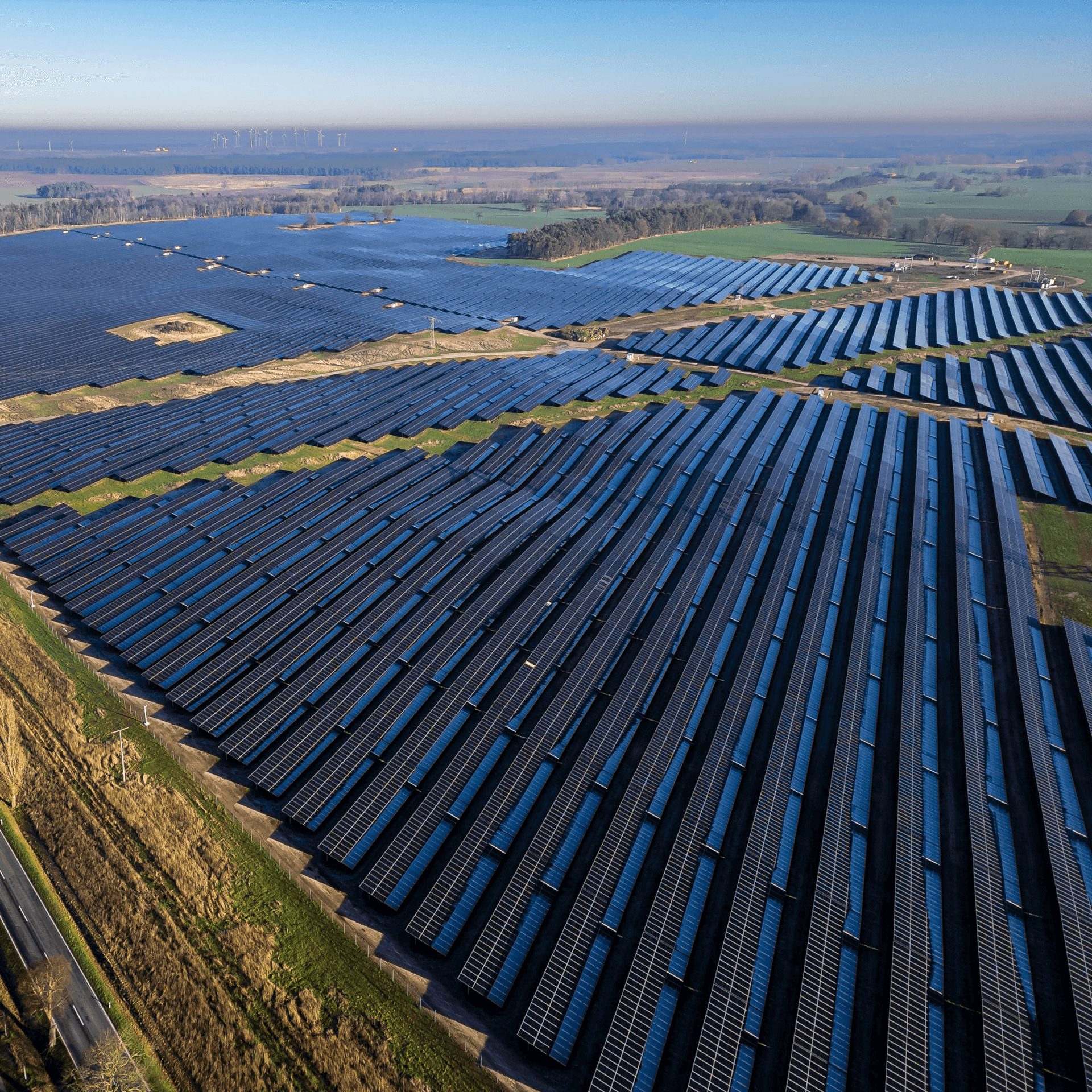 photovoltaic project Borrentin seen from above