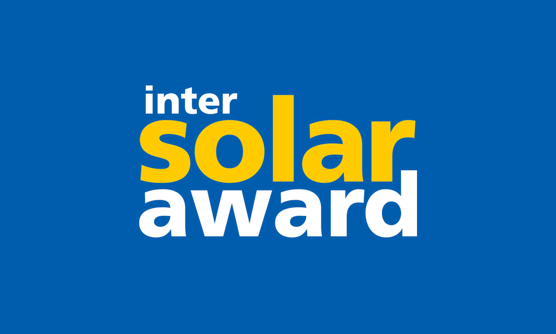 logo of the Intersolar award with the colour of blue in the background