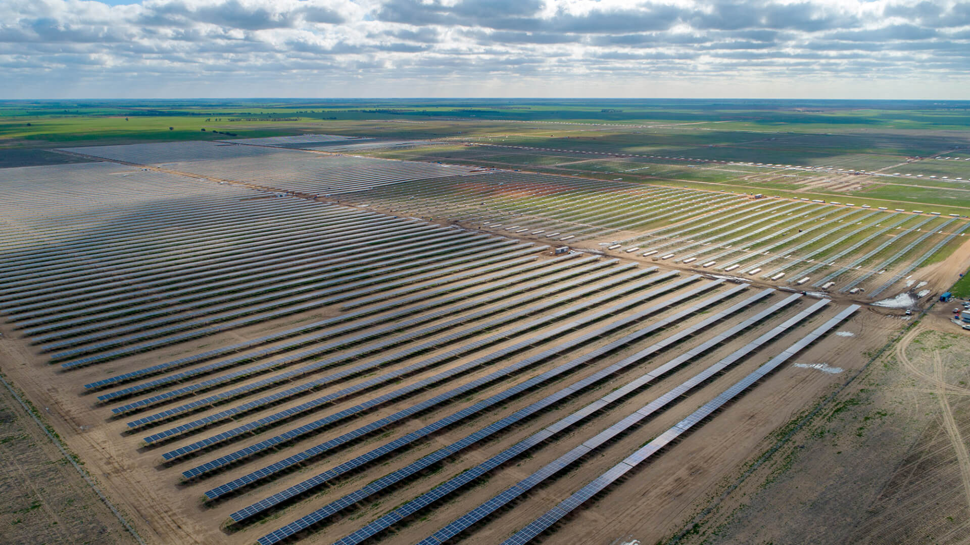 solar power plant seen from above