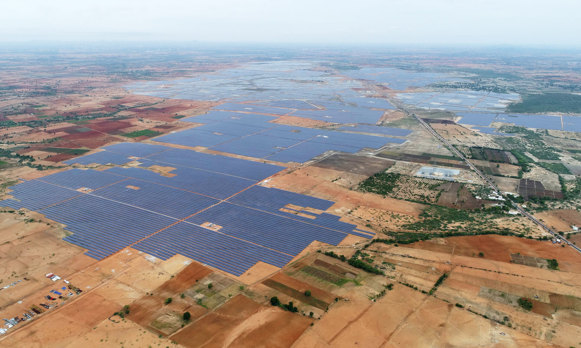 solar farm seen from above