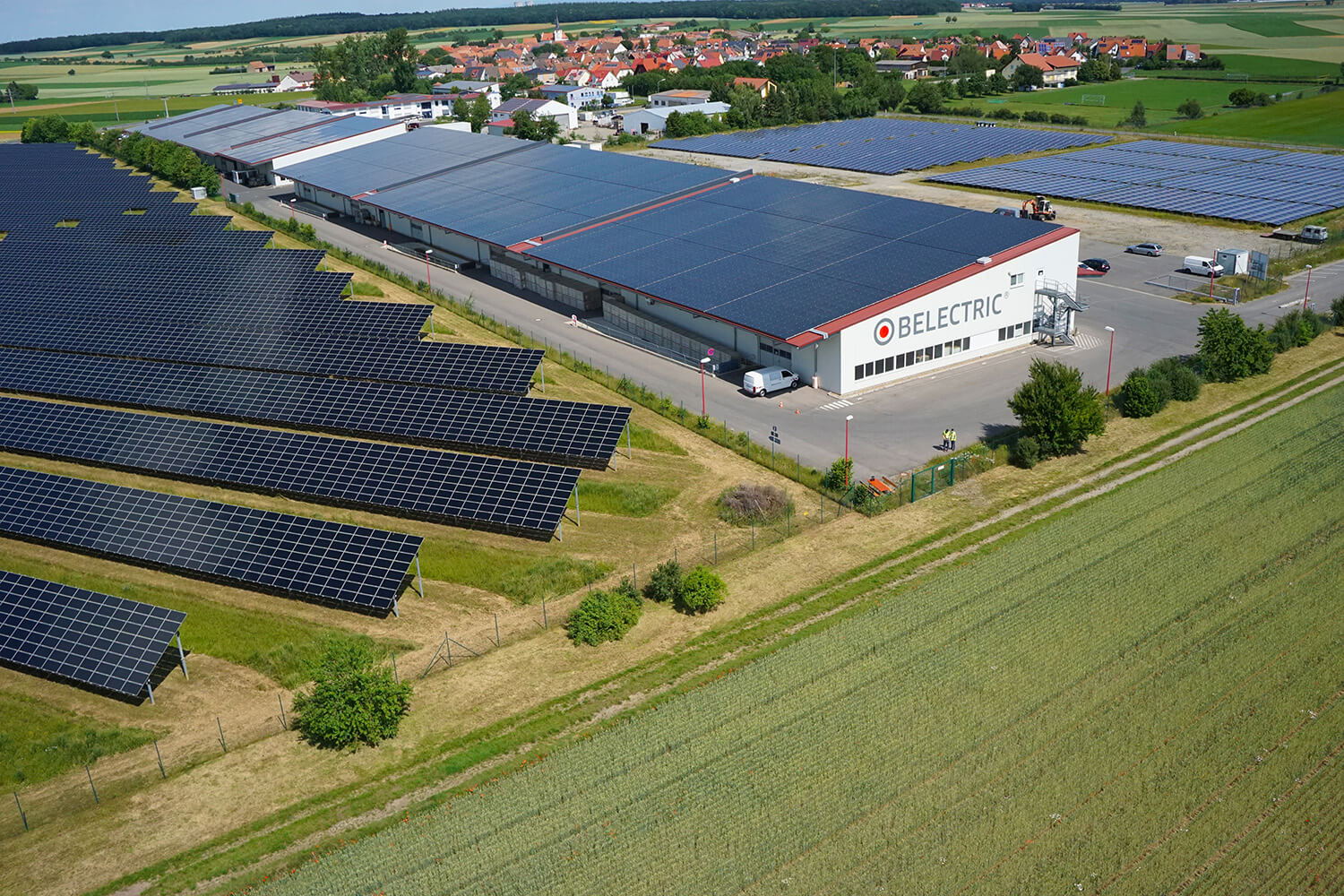 headquarter of BELECTRIC in Kolitzheim seen from above