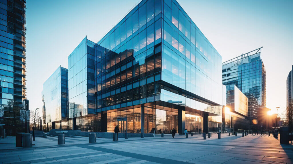 office building in the centre of a city