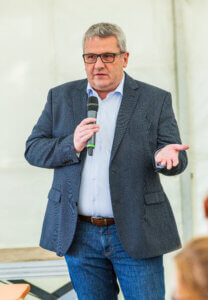 CEO Dr Thorsten Blanke during his speech.