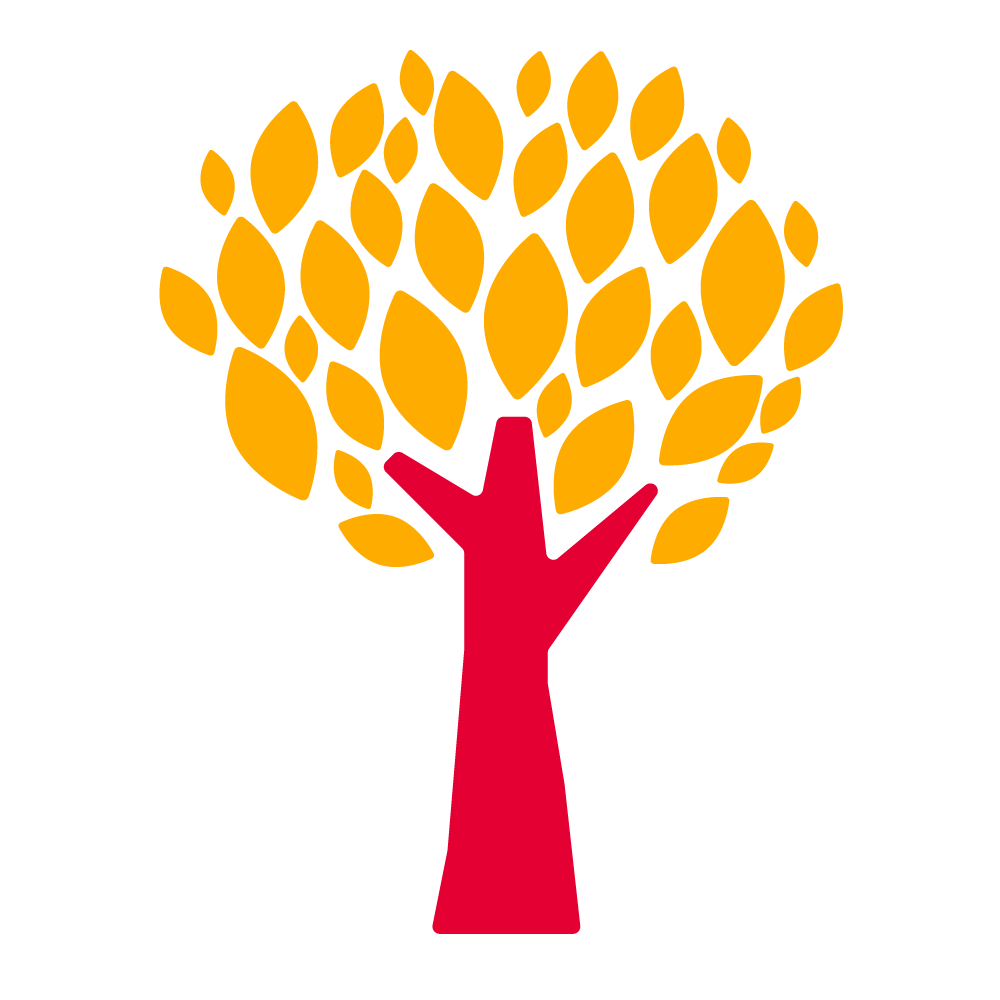 A red and yellow icon that shows a tree